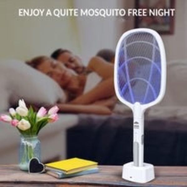 Rechargeable Mosquito Swatter with UV Light | صاعق ناموس كهربائي 2 في 1