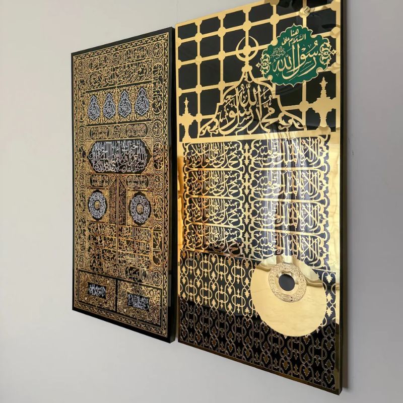 Islamic Makka Kiswah kabaa door| Madina Jali Roza Rasool SAW Islamic Acrylic Wall Decor-Bless Friday Sale
