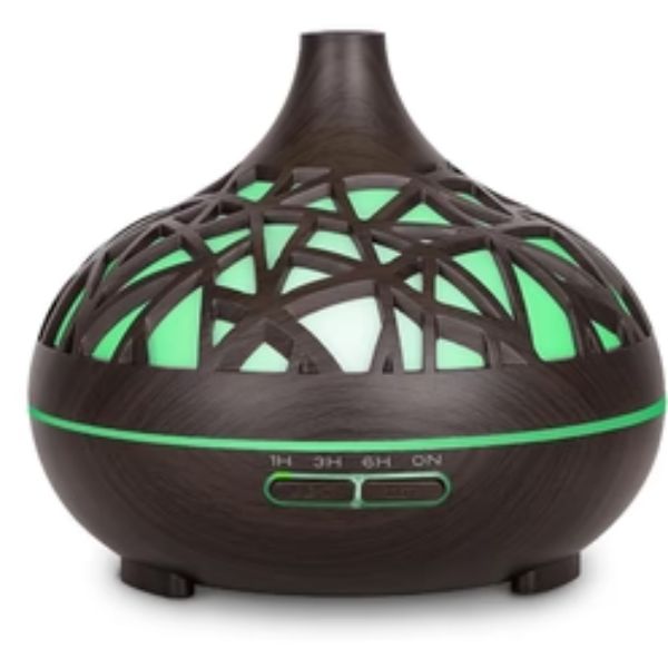 Wooden Lattice Ultrasonic Aroma Diffuser 300ML | فواحة خشبية 300 مل