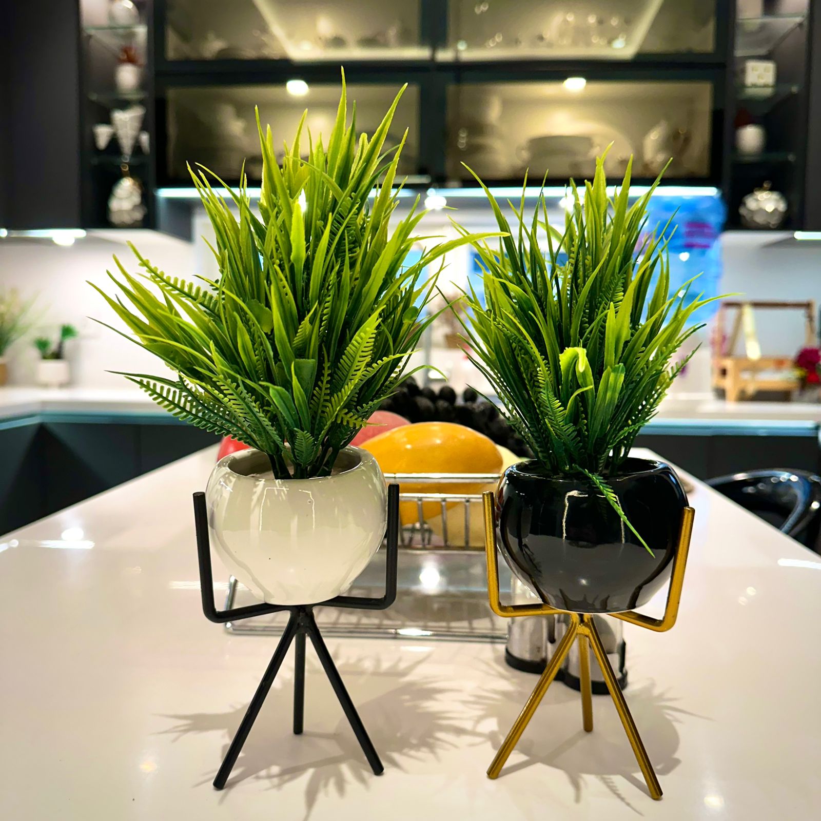 Luxury Ceramic Planters with Metal Stands  Gulf Online Market